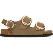 Birkenstock for woman. 1031782 Milano Big Buckle Oiled Sandals (Narrow Fit) beige (39), Leather, Brown, Flat, Casual