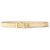 Ralph Lauren Logo-Keeper Suede Skinny Belt - Gold - S
