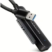 Axagon 3.2 Gen1 USB-A -adapteri 2.5" SATA III 6G HDD/SSD:lle, musta