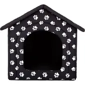 HOBBYDOG Talo-pesä R1 tassut, 38x32x38 cm, musta