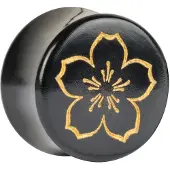 Wildcat Sakura one Flower Deluxe on Horn Plug - 30,0 mm, Zlata