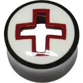 Wildcat Red Cross Cutout on White - 14,0 mm
