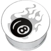 Wildcat Impression Flaming Eightball on White