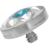 Wildcat Sealed Jewelled for Internally Threaded - Zirkon Modra, 5,0 mm, 1,2 mm