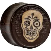 Wildcat Mexican Skull on Sono Wood 3D Plugs - 12,0 mm