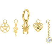 Wildcat Belly Ring Goth Lover Set - napakorusetti - Kultainen metalli, 8,0 mm
