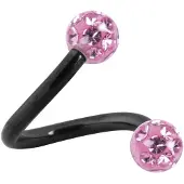 Wildcat Sealed Multi Jewelled Body Spiral - 1,6 mm, 10,0 mm, Roza