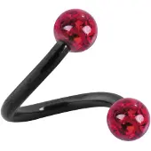 Wildcat Sealed Multi Jewelled Body Spiral - 1,6 mm, 10,0 mm, Rdeča