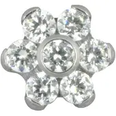 Wildcat Crystal Flower Dermal Anchor - Bela, 6,0 mm, 1,2 mm