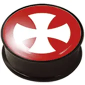 Wildcat Icon White Cross on Red<!--63ff22fdc669e--> - 20,0 mm