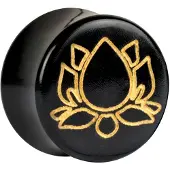 Wildcat Lotus on Horn Deluxe Plugs - 28,0 mm, Zlata