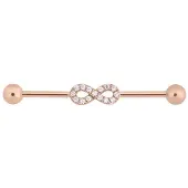 Wildcat Crystal Infinity Industrial Barbell<!--63ee57495ddd7--> - Ruusukultainen metalli