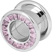 Wildcat Internally Threaded Square Stones Tunnel - 18,0 mm, Roza
