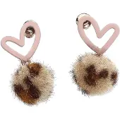 Wildcat Tiger Heart Earrings