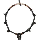 Wildcat Handcarved Skull Black Wood