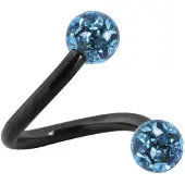 Wildcat Sealed Multi Jewelled Body Spiral - 1,2 mm, 8,0 mm, Zirkonblau