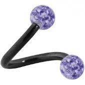 Wildcat Sealed Multi Jewelled Body Spiral - 1,6 mm, 10,0 mm, Tanzanit