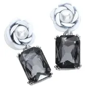 Wildcat Goth Rose Earrings