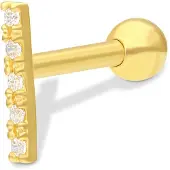 Wildcat 18k Earbarbell Line of Five Crystals<!--6400cac5ec9c1-->