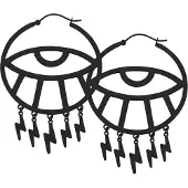 Wildcat Thunderflash Eye Hoops<!--640198c2bc41f--> - Musta metalli