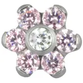 Wildcat Crystal Flower Dermal Anchor - Roza, 6,0 mm, 1,2 mm