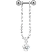 Wildcat Ear Pendant Crystal Heart