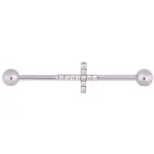 Wildcat Crystal Cross Industrial Barbell <!--63ee57944033f-->