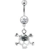 Wildcat Jewelled Hanging Skull - 1,6 mm, 8,0 mm, Kristallklar