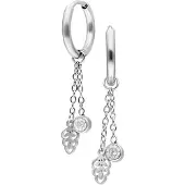 Wildcat Mini Crystal Leaf Hoops - Korvakorut (pari) - Hopeinen metalli