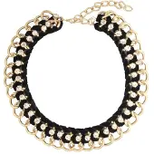 Wildcat Gold Black Braided Jewelled Necklace