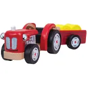 Tidlo Wooden Tractor with Trailer