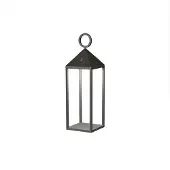 Faro Argus LED-ladattava pöytävalaisin, tummanharmaa, alumiini/PMMA, korkeus 47, Musta, Alumiini, Moderni