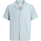 Jack & jones Jormontauk Crochet Shirt Ss Sa26 Ln - Blue - M