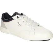 Pepe Jeans for man. PMS31006 Kenton Journey M Leather Sneakers white (45), Flat, Laces, Casual