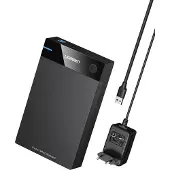 UGREEN SATA USB 3.0 US222 ulkoinen kiintolevykotelo 3,5" (musta)