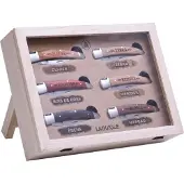 Laguiole knife set 6 pcs. foldable with wooden handle