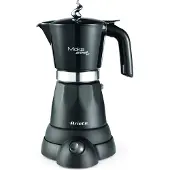 Ariete Moka Aroma -mutteripannu, 6 kuppia, muovi, alumiini, ruostumaton teräs, musta