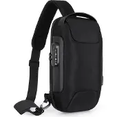 INF Crossbody laukku vettä hylkivällä kankaalla Musta