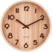 Karlsson Wall Clock Pure Small Dark Basswood - Beige - Ø22CM
