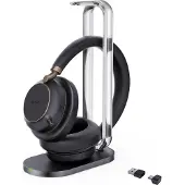 Yealink BH76 Plus + Charging Stand UC USB-C/A Headset Wireless Headband Connectivity/Music USB Type-C / USB Type-A Bluetooth Charging Stand Black