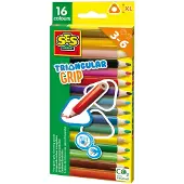 SES Creative Triangular Grip Colouring Pencils 16 Pieces - Multi/patterned - ONE SIZE