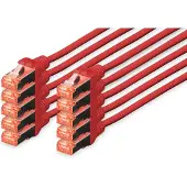 Digitus CAT 6 S-FTP PATCH CORD, CU, LSZH AWG 27/7, LENGTH 3 M, 10 PIECES, COLOR RED (DK-1644-030-R-10)