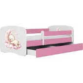 Kocot Kids Lastensänky patjalla ja laatikolla BabyDreams Pink dream, 180x80 cm, pinkki