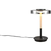 TRIO Celeste LED pöytävalaisin 35cm 10W 3000K musta/kromattu/puu