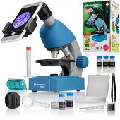 Bresser | Lasten juniorimikroskooppi LED, 40x-640x Sininen