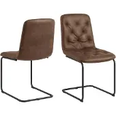 Ebuy24 2 tuolin setti Actona Kira, ruskea
