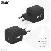 Club 3D 45W GaN-verkkovirtalaturi, 2x USB-C PD3.0, musta