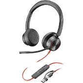 Poly Blackwire 8225 -USB-C-stereokuulokemikrofoni + USB-C-/A-sovitin, Microsoft Teams -sertifioitu (8X225AA)