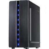 Inter-Tech 88881309, Mini Tower, PC, Musta, ATX, ITX, mikro ATX, Koti /Toimisto, Sininen