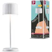 Paulmann LED-aurinkopöytälamppu Else, valkoinen, IP44, himmennettävä, Valkoinen/opaali, Olohuone/ruokailutila, Alumiini, Moderni, aurinkokennovalaisin